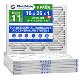 16x25x1 Furnace Filter MERV 11 Pleated Filters. Case of 6