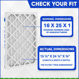 16x25x1 MERV 8 Furnace & A/C Air Filter, Pleated Material. Case of 12 Made in Canada by FurnaceFilters.Ca