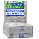 20x20x1 Furnace Filter MERV 11 Pleated Filters. Case of 12