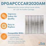 GAPCCCAR2020 Carrier / Bryant Generic Exact Size and MERV 15 Rated Infinity Air Purifier Cartridge Replacement - Package of 2