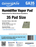 Clean Comfort HEP-GA35/CCF-A35 Humidifier Vapor Pad For HE17M2. Replacement Part # GA35 by Generalaire. Package of 2