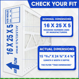 Standard Honeywell 16x25x4 3/8" MERV 11. Case of 3