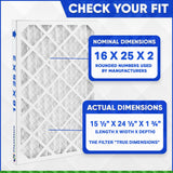 16x25x2 Furnace Filter MERV 8 Pleated Filters. Case of 12