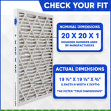 20x20x1 Furnace Filter MERV 13 Pleated Filters. Case of 12