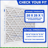 25x25x1 Furnace Filter MERV 8 Pleated Filters. Case of 12