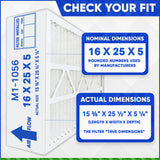 M1-1056 MERV 13 Actual Size 15 3/8" x 25 1/2" x 5 1/4." Case of 3, Made by Furnace Filters.Ca