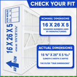 White Rodgers FR1400-100 16x26x5 Actual Size 16 1/4" x 26" x 5" MERV 11. Case of 3 Made in Canada by FurnaceFilters.Ca