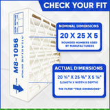 M8-1056 MERV 11 AfterMarket / Generic. Actual Size 20 1/4 x 25 3/8 x 5 1/4 Furnace & A/C Filter. Case of 3 Made in Canada