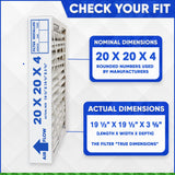 20x20x4 Furnace Filter 20 x 20 x 3.68" MERV 11 Rated Pleated Filters. Case of 4
