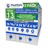 Honeywell 16x25x4 MERV 13 Model # FC100A1029. Actual Size 15 15/16" x 24 7/8" x 4 3/8" Case of 3 Generic.