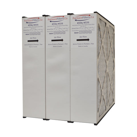 Generalaire 20x20x5 Part 4556/4531 Actual Size 19 5/8" x 20 5/8" x 4 15/16" With Foam Gaskets, MERV 11. Case of 3 Made In Canada by FurnaceFilters.Ca