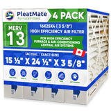 16x25x4 MERV 13 Exact Size 3M Filtrete Replacement. Actual Size 15.5" x 24.5" x 3.68." Case of 4 Made by Furnace Filters.Ca