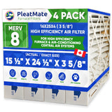16x25x4 MERV 8 Furnace Filter. Actual Size 15 1/2" x 24 1/2" x 3 5/8". 3M 16x25x4 Filtrete Size Replacement Filters. Case of 4