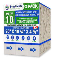 Lennox X0585 MERV 10 20x20x5 Healthy Climate Model # HCF14-11. Actual Size 20" x 19 3/4" x 4 3/8." Case of 3