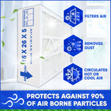 Lennox X8789 Furnace Filter 16x26x5 Aftermarket Size Replacement for Lennox Healthy Climate PC016-28 PureAir Air Cleaner. Case of 3
