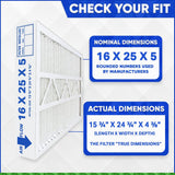 Clean Comfort 16x25 MERV 13 Part # AMP-11-1625-45. Actual Size 16" x 25" x 4.5" Case of 3. Made by Furnace Filters.Ca