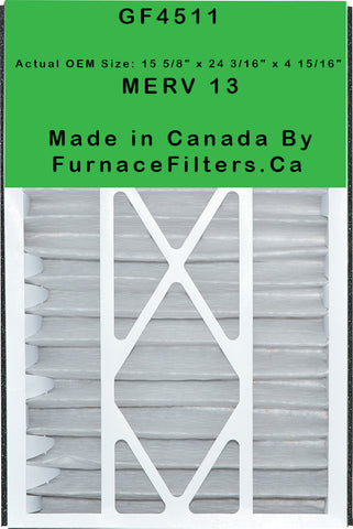 Trion/Air Bear 16x25x5 GF #4511/Mac 1400 Aftermarket MERV 13. Case of 3
